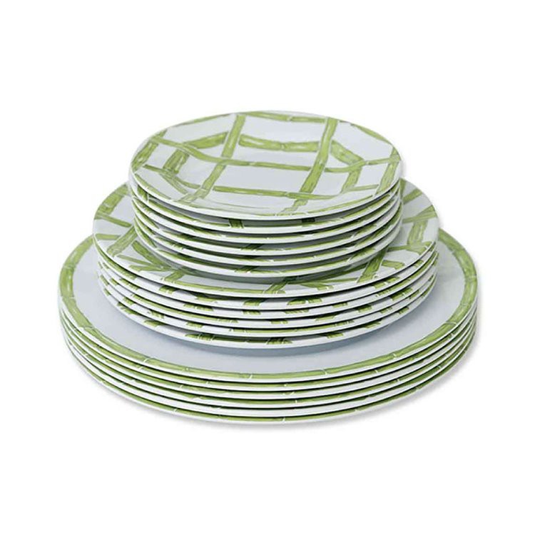 Sada 6 ružových melamínových tanierov na večeru