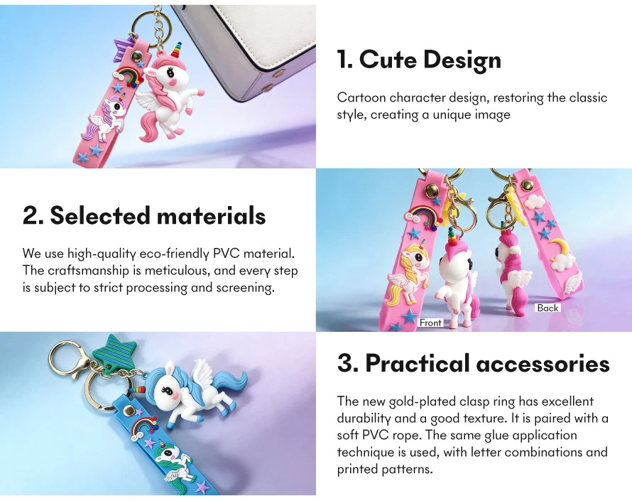 rainbow unicorn keyring 2
